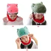 Cappelli Sciarpe Guanti Set Maschera di dinosauro simpatico cartone animato giapponese Adulti Bambini Halloween Party Accessori cosplay Inverno Morbido peluche Animale divertente