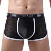 Sous-vêtements 6pcs Boxer Sexy Gay Hommes Sous-vêtements Lisse Glace Soie Dentelle Patchwork Mens Bikini Low Rise Culottes Trunks Home Wear