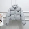 Designer Women's Down Jacket 2023 Solid Color Simple and Thighted Women's Short Standing Neck Small and Thicked White Duck Down Bread Jacket