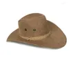 Berretti Cappello da cowboy in lino per uomo e donna Berretti da viaggio Cappelli occidentali di moda da sole