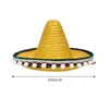 Sombreros de ala ancha CincoDeMayo Sombrero de paja Fiesta para niños Festival de México Pografía con accesorios de disfraces temáticos