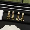 2024 Pendant Earrings Gold Color Women Designer Stud Earrings Luxury Style Chain G Pendant Trendy Brass Extravagant Earring Wholesale Stud Earring