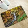 Bath Mats Natural Landscape Mat Tree Bathroom Kitchen Doorway Front Door Welcome Printed Rugs Water Absorption Flannel Washable