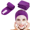 Mais novo ajustável cabelo envoltório cabeça banda para mulheres simples doces cor beleza maquiagem toalha macia salão de beleza spa facial bandana