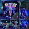 Tapisseries UV Reactive Escent Mandala Elephant Tapestry Hippie Psychedelic Skull Starry Sky Wall Hanging Cloth Bohemia Home Room Decor 230928