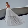 Elegancka suknia ślubna kombinezonu z odłączonym pociągiem Lace Lace Boho Bride sukienka 2024 Zobacz przez plażę Bohemian 2 in1 Cywilna Kraj Rustykalna sukienka ślubna ogrodowa