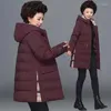 Trenchs de femmes manteaux d'âge moyen manteau rembourré de coton femmes mi-longueur veste épaissie automne hiver imprimé coton