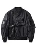 Vestes pour hommes God of Death Bomber Jacket Poche poitrine Techwear Hommes Punk Hip Hop Tactique Streetwear Noir Varsity Surdimensionné MA1 Manteaux 230927