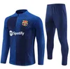 enfants 23 24 Barcelone Half Zipper Jacket Football SURVÊTEMENT costume d'entraînement HOMMES football chandal futbol ANSU FATI MEMPHIS chandal jogging Survetement Survêtements