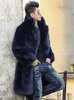 معاطف الخندق للرجال أزياء Black Faux Fur Jacket Men Winter Brand Long Parka Warm Thare Overcoat Male Outwear Outwear 6XL