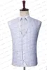 Costumes pour hommes Mâle Mariage 2023 Été Business Formel Bleu Plaid Lin Costume De Luxe Fit Manteau Pantalon Hommes Robe Blazers Pantalon Gilet 3 Pièce