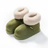 Designerstövlar för kvinnor Fashion Platform Booties Pink Brown Green Winter Fleece Suede Wool Warm Fur Ankle Bootes Storlek 36-45