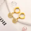 Luxury Brand High-end Designers Letters Stud Earrings Real Gold Plated 925 Silver Geometric Famous Women Brass Zircon Flower Earring Eardrop Wedding Party Jewerlry