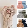 Jaquetas crianças casacos de inverno 2023 crianças outerwear menino urso orelha quente velo hoodie bebê meninas para outono primavera roupas 230928