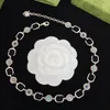 Classic Silver Flower Chain Chokers Halsband Luxury Designer Double Letter Armband har stämpel mässingsmaterial för kvinnor bröllop PA2788