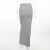 Skirts Black And White Stripe Pencil Skirt Sexy High Waist Outfits Casual All-match Long For Women Office Commute Clothes 2023