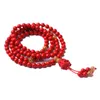 Dekorativa figurer som säljer naturlig röd cinnabar armband charm smycken kvinnor hand-snidad för kvinnor män modetillbehör 6mm