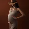 Maternity Dresses Sexy Transparent Vneck Maternity Pography Props Dress Bifurcate Backless Clothing Pregnancy Po Shoot Baby Showers Dress 230927