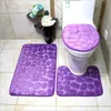 Badmatten 3-delige badkamermattenset Wc-tapijten Flanel antislip douchetapijten Huisdeksel Cover Kamertapijt Vloer