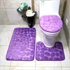 Tapis de bain 3 pièces, ensemble de tapis de salle de bain, de toilette, de douche antidérapante en flanelle, couverture de couvercle de maison, tapis de sol