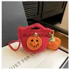 Bakken Halloween Pompoen Wol Gebreide Tas 2023 Nieuwe Damestas Leuke Crossbody Tas Mini Emmer Bagstylishyslbags