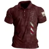 Vêtements de bricolage t-shirts personnalisés Polos drapeau rouge hommes à manches courtes bouton impression Polo décontracté