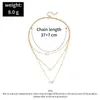 Pendanthalsband 2023 Crystal Zircon Heart Star Charm Layered Halsband för kvinnor Charms Fashion Square Rhinestone Female Vintage Jewelry