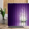 Zen lotus cortina de chuveiro roxo sonho cor flores fundo decoração do banheiro poliéster à prova dwaterproof água cortinas banho com hooks242g