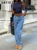 Y2K Streetwear Ästhetik Gerade Jeans 2023 Mode Famale Kleidung Casual Baggy Jeans Breites Bein Hohe Taille Lose Wischen Hosen