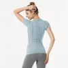 Chemises actives 8 couleurs femme chemise à manches courtes élastique Yoga maille sport T Fitness femmes Gym course hauts noirs t-shirt