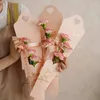 Gift Wrap One Piece Of Kraft Paper Gilded Heart Shaped Single Flower Box Bouquet Packaging Handmade