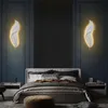 Wandleuchten Nordic Moderne Kreative Federlicht Led-lampe Schlafzimmer Nachttischbeleuchtung Wohnzimmer TV Hintergrund Dekoration Harz LampeW279A