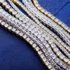 5mm 16-30inches Real Gold Plate Bling Cubic Zirconia Tennis Chain Choker Necklace Diamond Long Necklaces Bijoux Hiphop Jewelry for3436