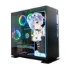 Adesivos de parede Decalques de anime para PC Case Glass Cartoon Decor Adesivo Lado do computador 230927