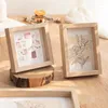 Frames Bloemenkaart Houten Schaduw Desktop Houder Doos Certificaat Po Foto Specimen Frame Ornament Droge muur