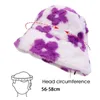 Cappelli a tesa larga Secchiello Donna Fiore invernale Peluche Cappello da pescatore Soffice all'aperto Pelliccia sintetica Spessa Berretto caldo Bob Femme Bacino di lana 230927