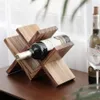 Tabletop Wine Racks Nordic Lattice Wood Storage Holder Decorative Wooden Bottle Rest Rack Bar Accessories Ornament Handicraft Furn257J