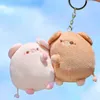 Plush Keychains 2pcs Plush Magnetic Couple Pig Keychain Cute Creative Plush Toy Kawaii Girl Holiday Gift Personalized Magnet Backpack Pendant 230927