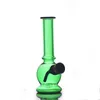 Mini narghilè verde economico da viaggio, la più recente pipa per tabacco in vetro colorato, dab rig, bong, con ciotola per erbe secche in metallo con gambo inferiore