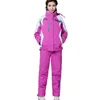 Ternos de esqui terno de esqui mulheres inverno engrossar desgaste impermeável sportwear snowboard conjunto cinta calças jaqueta de neve e calça 230927