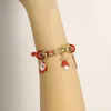 Pulsera Pandorara Diseñador De Lujo Moda Chica Hecho A Mano Papá Noel Amor Colgante Gran Hueco Multi Elemento Pulsera Con Cuentas