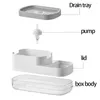 Liquid Soap Dispenser Simple With Sponge Holder Manual Automatic Scrubber Countertop Organizer Bottle Pump Container