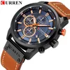 Curren 8291 Marka luksusowa Men Analog Digital Leather Sports Watches Męski Wojennym Zegarem Wojskowym Man Quartz Clock Relogio Masculi287Q