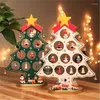 Decoraciones navideñas DIY árboles Mini decoración de madera adornos Festival Fiesta árbol de Navidad mesa decoración de escritorio regalos para niños 2023