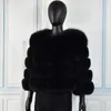 Pele feminina pele sintética natural 50cm casaco de pele real feminino colete de inverno jaqueta moda outwear casaco de pele real 230927