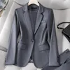 Kvinnors kostymer Lenshin mjuk och bekväm högkvalitativ randig jacka med Pocket Office Lady Casual Style Blazer Women Elegant Wear Coat