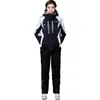 Combinaisons de Ski combinaison de Ski femmes hiver épaissir vêtements imperméables vêtements de sport Snowboard ensemble sangle pantalon veste de neige et pantalon 230927