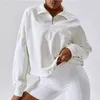 アクティブシャツ女性用カジュアルランニングジャケットハーフジッパー服のトレーニングスポーツヨガルーズアンドセクシーなコートフィットネスジム