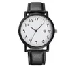 Relógios de pulso Mens Relógios 2022 Relógio de Pulso de Couro para Homens Algarismos Árabes Data Casual Esporte Quartz Relógio de Pulso Relogio Masculin229w