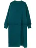 Kvinnors tröjor överdimensionerade tröja med lång tröja Kvinnor klär Ny koreansk mode långärmad topp sida slits o nacke höst tröja klänning j230928